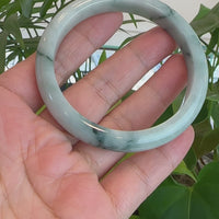 Natural Burmese Blue-green Jadeite Jade Bangle Bracelet (62.23mm)#T075