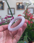 Baikalla Natural Icy Light Lavender Jadeite Jade "Traditional Round" Bangle Bracelet (48.3mm) 