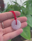 Genuine Burmese Lavender Jadeite Jade Lucky KouKou Necklace