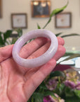 Baikalla Natural Light Lavender Jadeite Jade "Square Cut" Bangle Bracelet (49.6mm) 