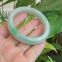 Genuine Burmese Ice-Green Jadeite Jade Bangle Bracelet ( 58.0 mm) #266