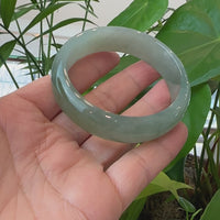 Burmese High-end Ice Blue-green Jade Jadeite Bangle Bracelet (59.56mm) ( Collectibles )T1072