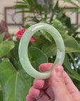 Baikalla Icy Light Green Jadeite Jade Bangle Bracelet (57.8 mm) 