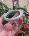 Baikalla Light Apple-Green Jadeite Jade "Half Round" Bangle Bracelet (60.4mm) 