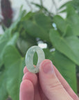 Baikalla Icy Light Green Burmese Jadeite Jade Traditional Ring 