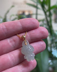 Baikalla 18k Yellow Gold Icy Green "Mischievous Little Monster" Jadeite Jade Pendant