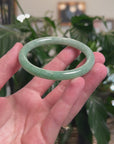 Baikalla Natural Green "Traditional Round" Jadeite Jade Bangle Bracelet (55mm) 