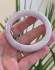 Light Pink-Lavender Natural Burmese Jadeite Jade Bangle – Half Round (57.9mm) TT922