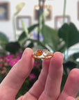 Baikalla Natural Icy Red & Icy Jadeite Jade Cabochon 18ky Gold Ring W/ Natural Diamonds 