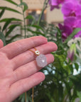 Baikalla Icy White "Piggy" Jadeite Jade Pendant W/ 18K Yellow Gold Bail