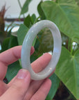 Baikalla "Half Round" Light Green Jadeite Jade Bangle Bracelet (66.35 mm) 