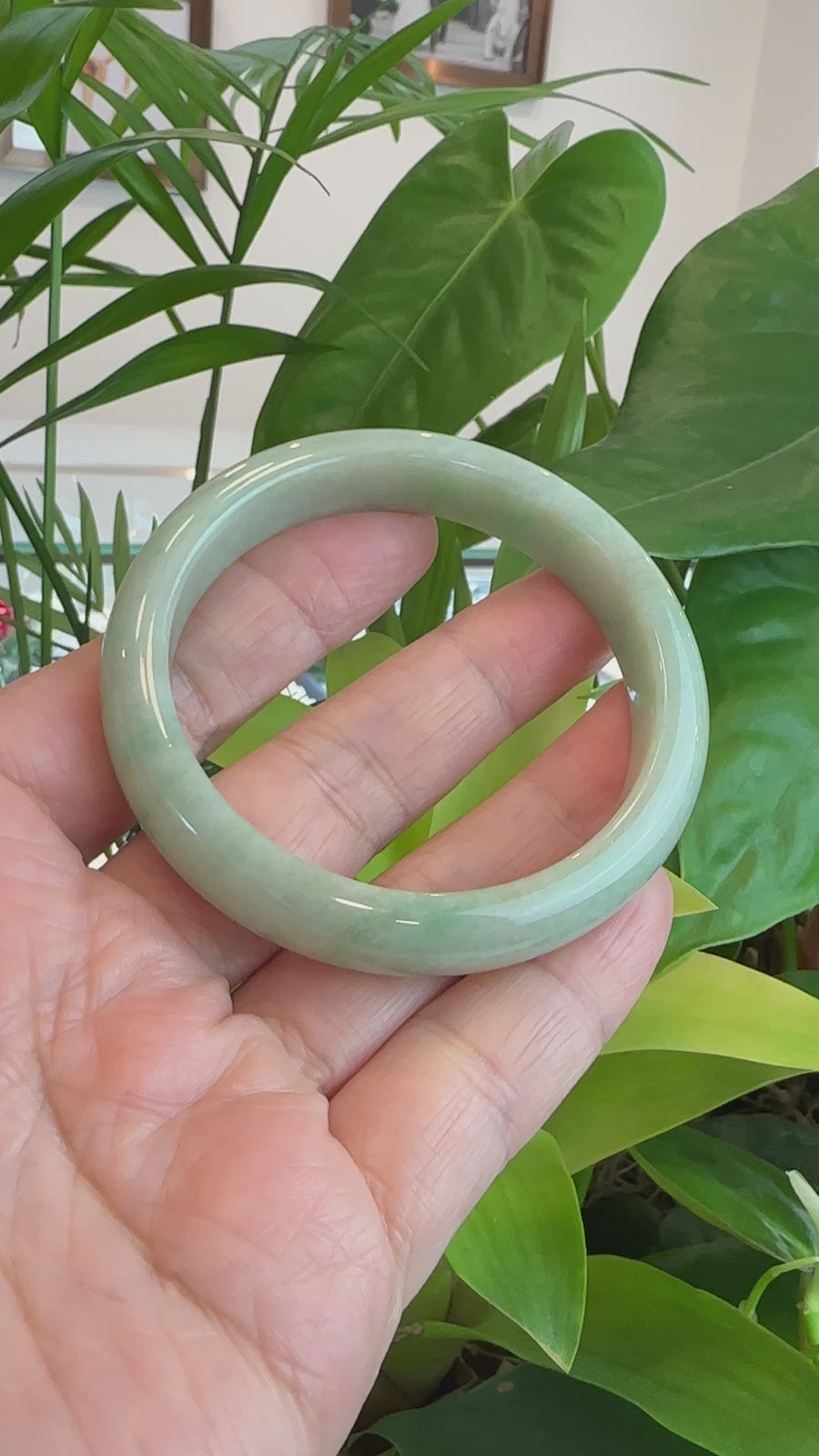 Baikalla "Classic Bangle" Blue Green Natural Burmese Jadeite Jade Bangle ( 57.53 mm )#301
