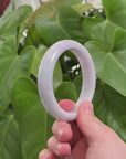 Baikalla Natural Light Lavender Jadeite Jade Bangle Bracelet (62 mm) 