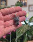 Baikalla Natural Black Wuji Jadeite Jade "Lucky Kitty" Pendant W/ 14kw Gold Bail