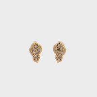 14k Yellow Gold Nugget and Diamond Earrings