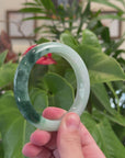 Baikalla Blue Flower Jadeite Jade Bangle Bracelet (56.3mm) 