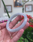 Baikalla Natural Icy Light Lavender Jadeite Jade "Traditional Round" Bangle Bracelet (56.8mm) 
