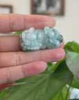 Genuine Burmese Ice Blue-Green Jadeite Jade PiXiu Pendant Necklace