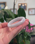 Baikalla Natural Light Lavender-Green & Sajin (Golden Dust) Jadeite Jade "Half Round" Bangle Bracelet (53.6mm) 