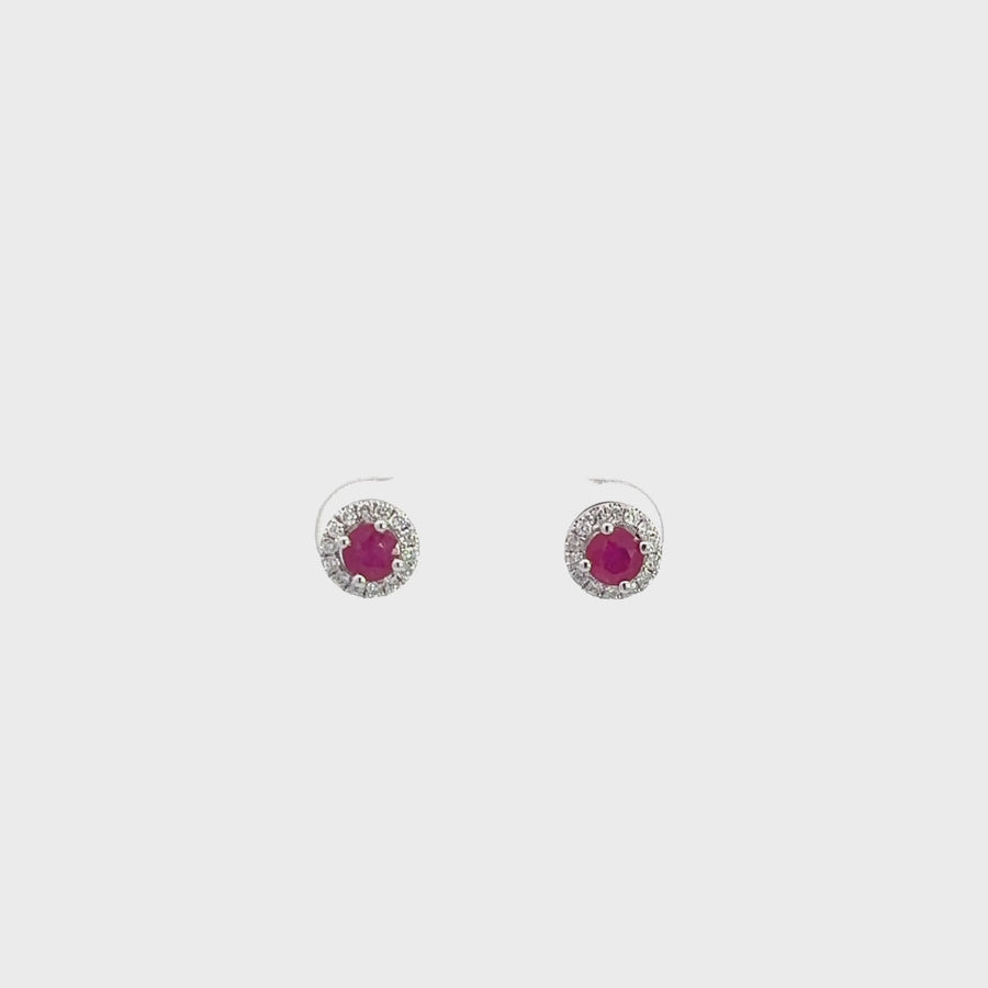 Baikalla 18k White Gold Natural Ruby Earrings