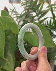 Baikalla Natural Green & SaJin "Gold Dust" Jadeite Jade Bangle Bracelet (60.7mm) 