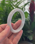 Baikalla "Half Round" Light Lavender Jadeite Jade Bangle Bracelet (62.7 mm) 