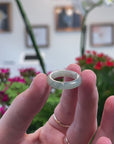 Baikalla Natural Icy Blue-Green Flower & Yellow Jadeite Jade Traditional Ring 
