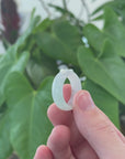 Natural Burmese Light Green Jadeite Jade Band Ring 