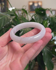 Baikalla Natural Icy Moonlight W/ Orange Sajin (Golden Dust) Jadeite Jade "Half Round" Bangle Bracelet (56.4mm) 
