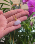 Baikalla Lavender Lotus Jadeite Jade Pendant W/ 18K Yellow Gold Bail