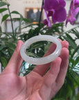 Baikalla Icy Light Green Jadeite Jade Oval Bangle (52.8mm) 