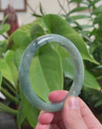 Baikalla Natural Oil-Green Jadeite Jade Bangle Bracelet (63mm) 