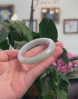 Baikalla Natural Light Blue-Green W/ Light Yellow Patch Jadeite Jade "Half Round" Bangle Bracelet (51.1mm) 