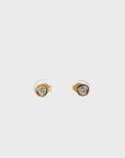 18K Yellow Gold Zircon Heart Earrings