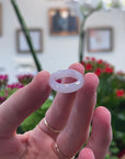 Baikalla Natural Icy Light Lavender Jadeite Jade Traditional Ring 
