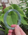 Baikalla Natural Oil-Green Jadeite Jade Bangle Bracelet (63.2mm) 