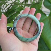 Natural Burmese Blue-green Jadeite Jade Bangle Bracelet (55.48mm)#T003