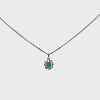 Baikalla™ 14k White Gold A Emerald Oval With Diamonds Pendant Necklace