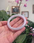 Baikalla Natural Light Lavender Jadeite Jade "Traditional Round" Bangle Bracelet (56.5mm) 