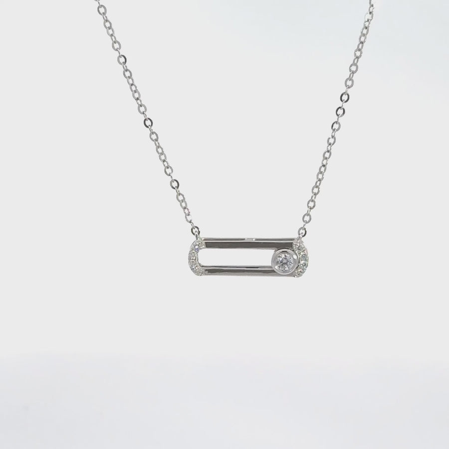 18K White Gold Infinity .0112 CTW Diamond Pendant Necklace