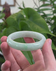 Baikalla Natural Green Jadeite Jade Oval Bangle Bracelet (53.7 mm) 