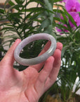 Baikalla Green & Lavender Jadeite Jade "Half Round" Bangle Bracelet (60.6mm) 