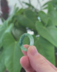 Natural Burmese Green Jadeite Jade Band Ring