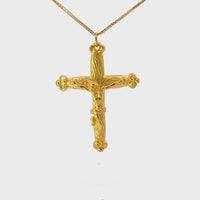 24k Yellow Gold Cross Charm Necklace