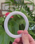Natural Burmese Light Lavender Jadeite Jade Bangle Bracelet (60.3mm) 