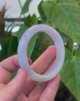 Baikalla "Half Round" Light Lavender Jadeite Jade Bangle Bracelet (57.17 mm) 