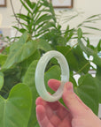 Baikalla Natural Light Apple Green Jadeite Jade Bangle Bracelet (55.6mm) 