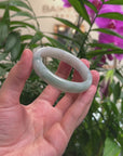 Baikalla Light Blue-Green Jadeite Jade Oval Bangle Bracelet (56mm) 