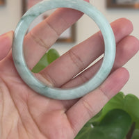 Burmese Blue-Green Jade Jadeite Bangle Bracelet (55.92 mm) T252