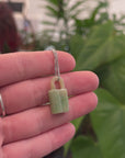 Baikalla Green Jadeite Jade Lock Necklace Pendant